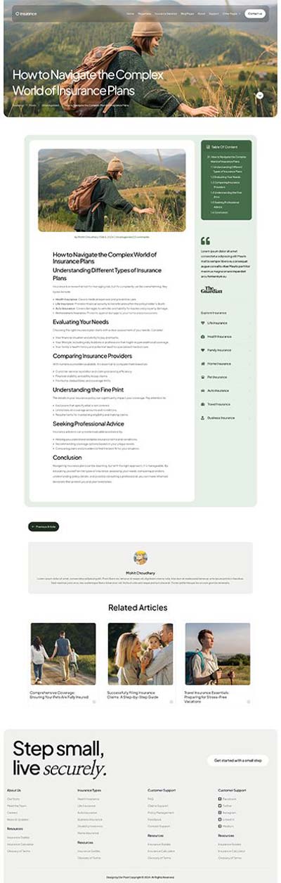 Insurance Layout Pack Single Post