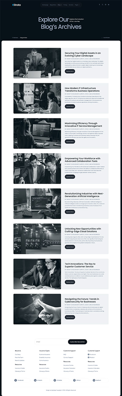 IT Services Layout Pack Blog Archive Page