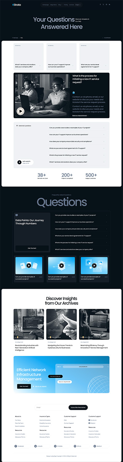 IT Services Layout Pack FAQ Page