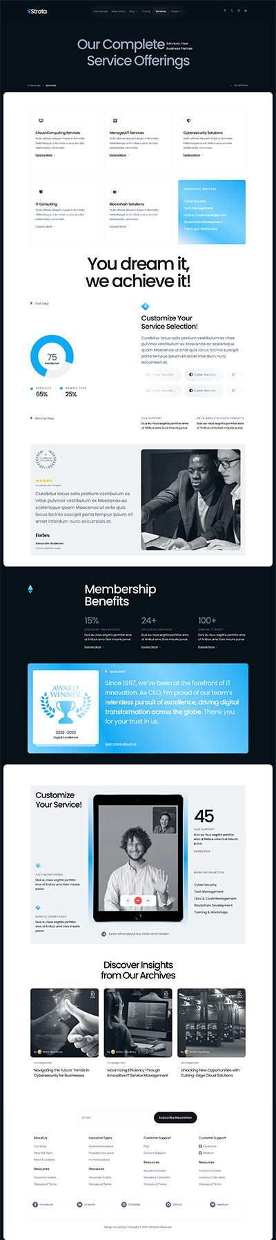 IT Services Layout Pack Services Page